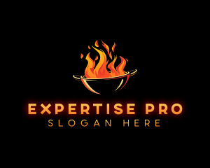 Flaming Wok Cooking logo design