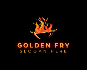 Fry - Flaming Wok Cooking logo design