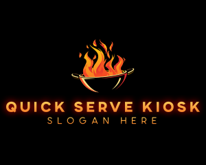 Flaming Wok Cooking logo design