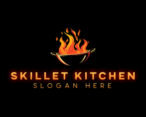 Flaming Wok Cooking logo design