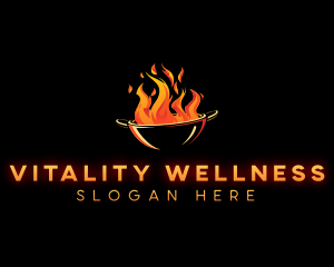 Flaming Wok Cooking logo design