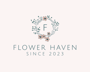 Flower Vine Nature Garland logo design