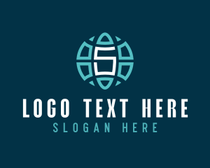 Digital Marketing - International Globe Agency Letter S logo design