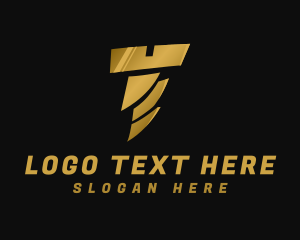 Lightning Bolt - Lightning Screw Letter T logo design