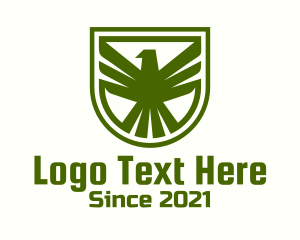 Military General - Green Eagle Crest logo design