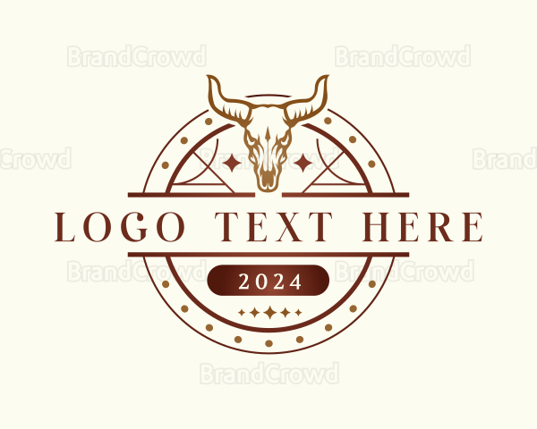 Western Buffalo Skull Logo