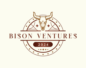 Western Buffalo Skull logo design