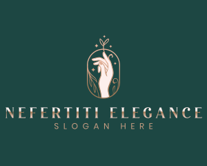 Elegant Floral Hand Nail Art logo design