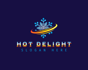 Cooling Heating Swoosh logo design