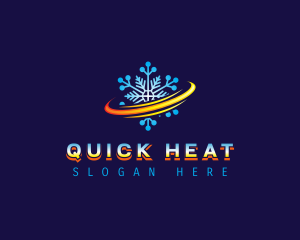 Cooling Heating Swoosh logo design