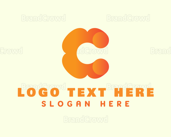 Orange Flower Letter C Logo