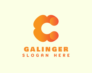 Orange Flower Letter C Logo