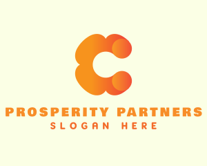 Orange Flower Letter C Logo