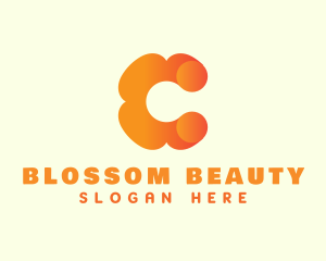 Blossom - Orange Flower Letter C logo design