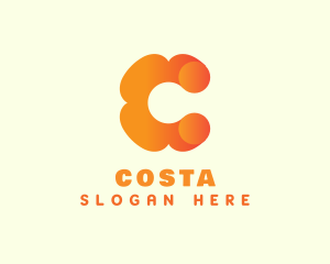 Orange Flower Letter C logo design