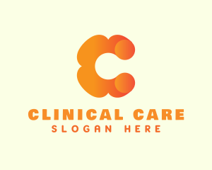 Orange Flower Letter C logo design