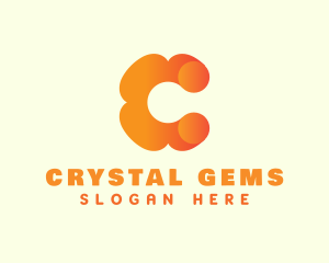 Orange Flower Letter C logo design