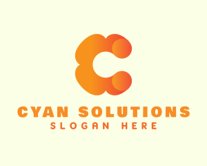 Orange Flower Letter C logo design