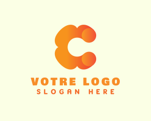 Floristry - Orange Flower Letter C logo design