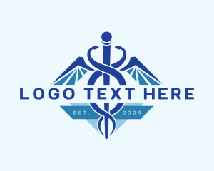 Caduceus Hospital Clinic logo design