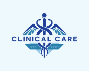 Caduceus Hospital Clinic logo design