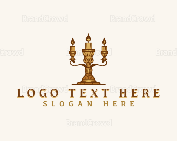 Elegant Candelabra Candle Logo