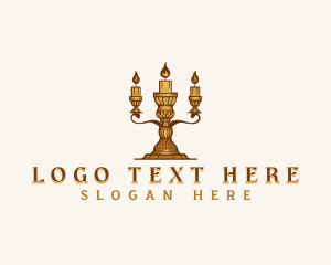 Home Decor - Elegant Candelabra Candle logo design