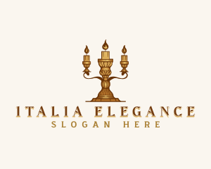 Elegant Candelabra Candle logo design