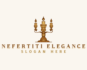 Elegant Candelabra Candle logo design