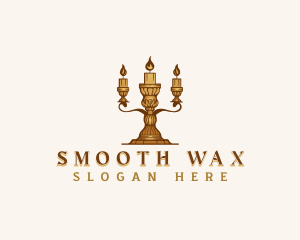 Elegant Candelabra Candle logo design