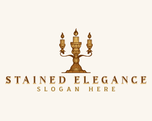 Elegant Candelabra Candle logo design