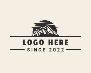 Trails - Mountain Hiking Peak logo design