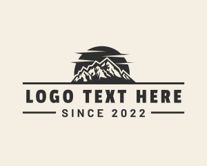 Campground - Mountain Hiking Peak logo design