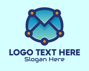 Email Envelope Tech logo design