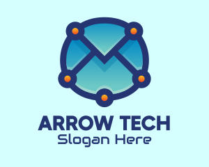 Email Envelope Tech logo design