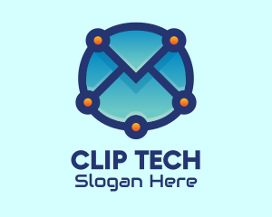 Email Envelope Tech logo design