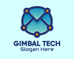 Email Envelope Tech logo design