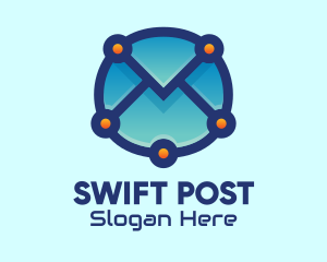 Post - Email Envelope Tech logo design