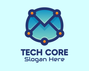 Email Envelope Tech logo design