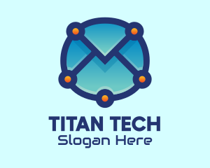 Email Envelope Tech logo design