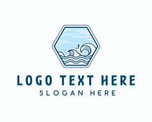 Surfing - Sea Waves Surf logo design