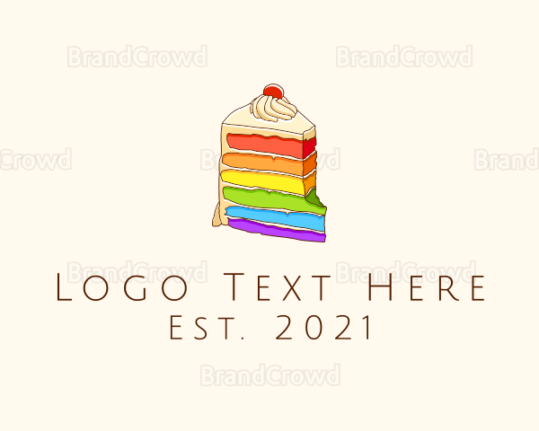Colorful Rainbow Cake Logo