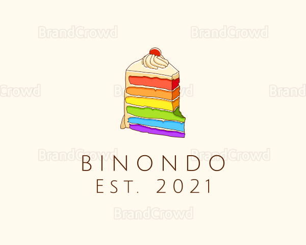 Colorful Rainbow Cake Logo