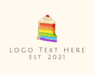 Sweets - Colorful Rainbow Cake logo design