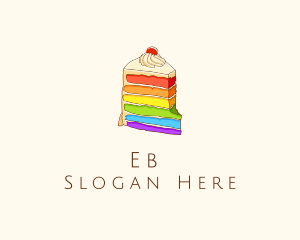 Colorful Rainbow Cake Logo