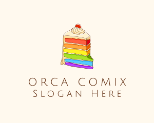 Colorful Rainbow Cake Logo