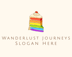 Colorful Rainbow Cake Logo