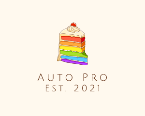 Cake Shop - Colorful Rainbow Cake logo design