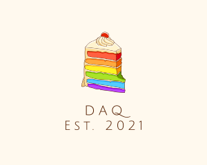 Colorful Rainbow Cake logo design