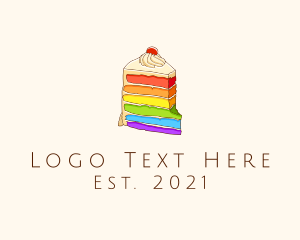Birthday Cake - Colorful Rainbow Cake logo design